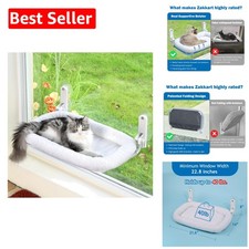 Sturdy Cat Window Seat with UV-Resistant Bolster Bed - Perfect for Sunbathing