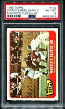 1965 Topps #134 WORLD SERIES GAME 3 Mantle's Clutch HR PSA 8 NM-MT HIGH END!