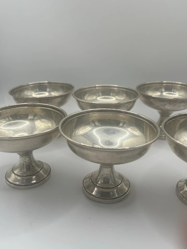 Juego de 6 compotas ponderadas esterlinas - M. Fred Hirsch Co. - con caja Foto 3 de 4