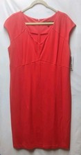 Hal Rubenstein Cap Sleeve Coral Midi Dress Size XL