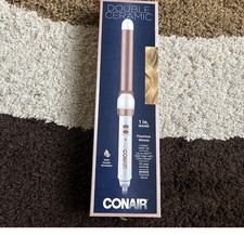 Conair Double Ceramic Curling Wand, 1 Inch Curling Wand, White / Rose Gold