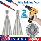 2X Wire Stripping&Twisting Tool Electrical Drill Wire Stripper Cable Nut Twister