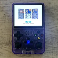 R36S Handheld Emulator Retro Game Console 64GB with 15,000+ Games - PURPLE