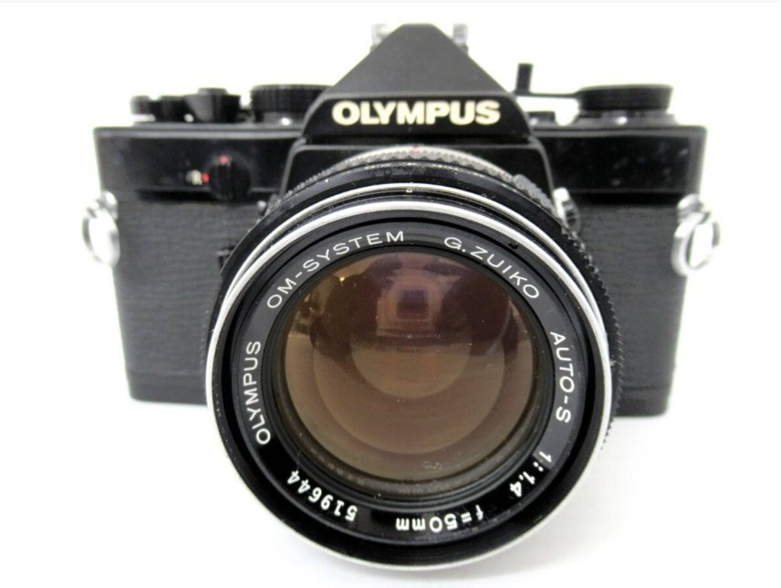 Olympus OM‑1 Black 35mm SLR Film Camera + G.Zuiko Auto‑S 50mm f