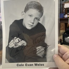 Cole Evan Weiss - Signed B&W Photograph young photo and autograph 