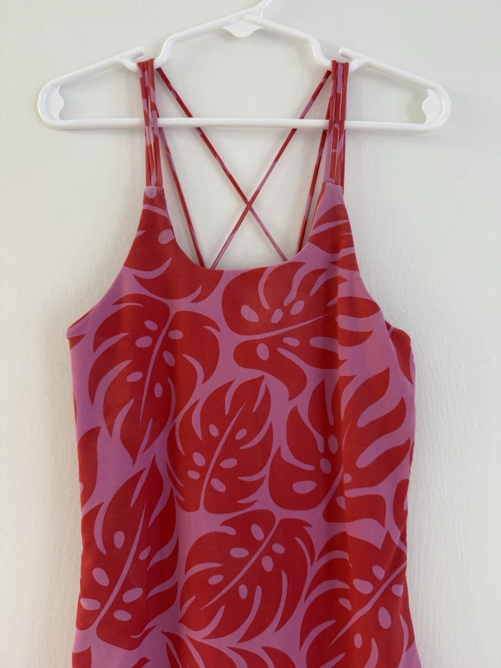 Traje de baño de una pieza Mikoh para niñas rosa rojo estampado tropical talla XL usado Hawaii Foto 2 de 4
