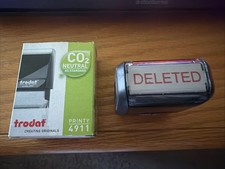 DELETED Trodat 4911 Self Inking Rubber Stamp Red Ink New 