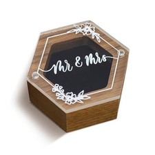 Rustic Wedding Ring Box for Wedding Day  Wooden Ring Holder for Ring Bearer