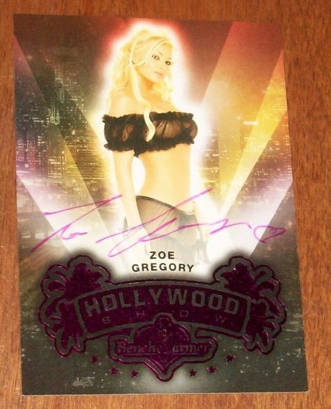 2015 Hollywood Show Zoe Gregory Pink Foil Autographed Bench Warmer Card