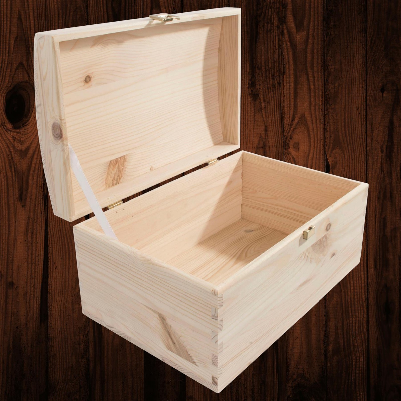 Medium Wooden Treasure Chest / High-Quality Gold Latch / Box For Decoupage Craft