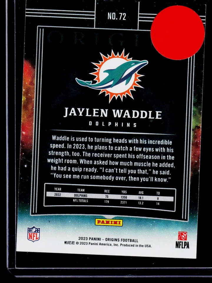 2023 Panini Origins #72 Jaylen Waddle - Image 2 of 2
