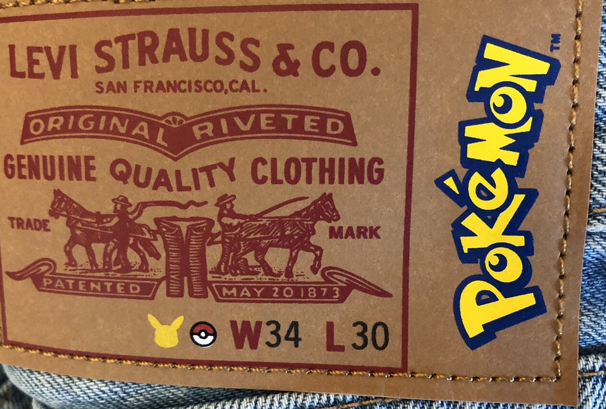 Levi's x Pokemon 551 Z AUTHENTIC STRAIGHT Jeans Denim Light Wash