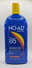 NO-AD Sunscreen Lotion Broad Spectrum SPF 85 HTF 16oz NEW