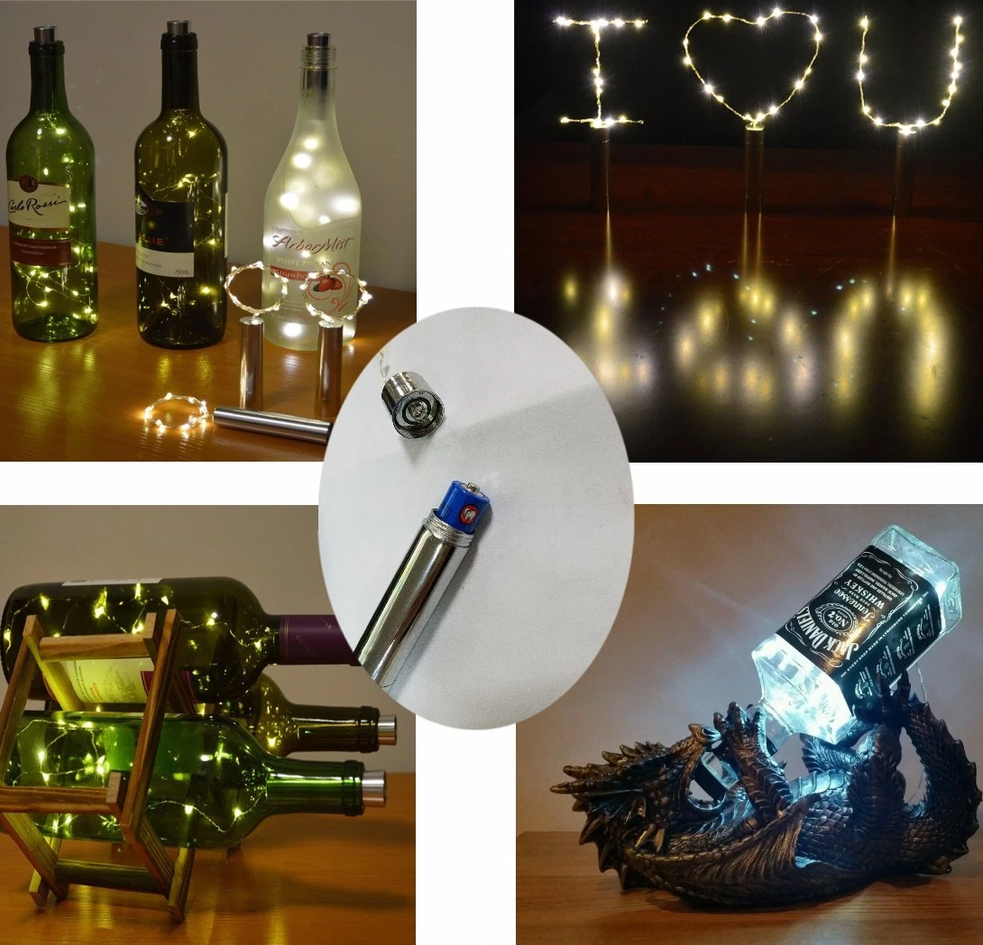 Cork Shaped LED Night Light Starry Light Wine Bottle Lamp For Party Xmas Decor J