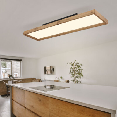 Esszimmerleuchte Holzlampe Leuchte Deckenlampe Holzoptik CCT opal Landhaus LED