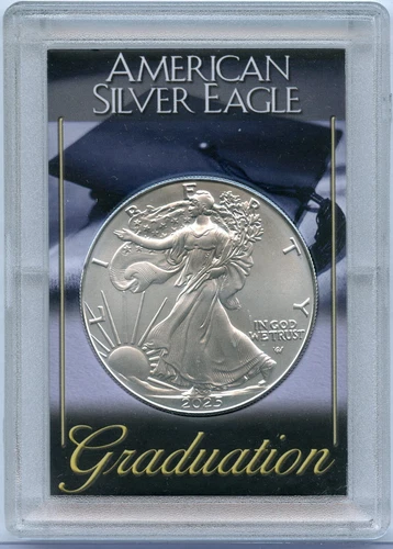 2025 American Silver Eagle 1 Oz Graduation Graduate Gift Holder Case Gem BU Coin