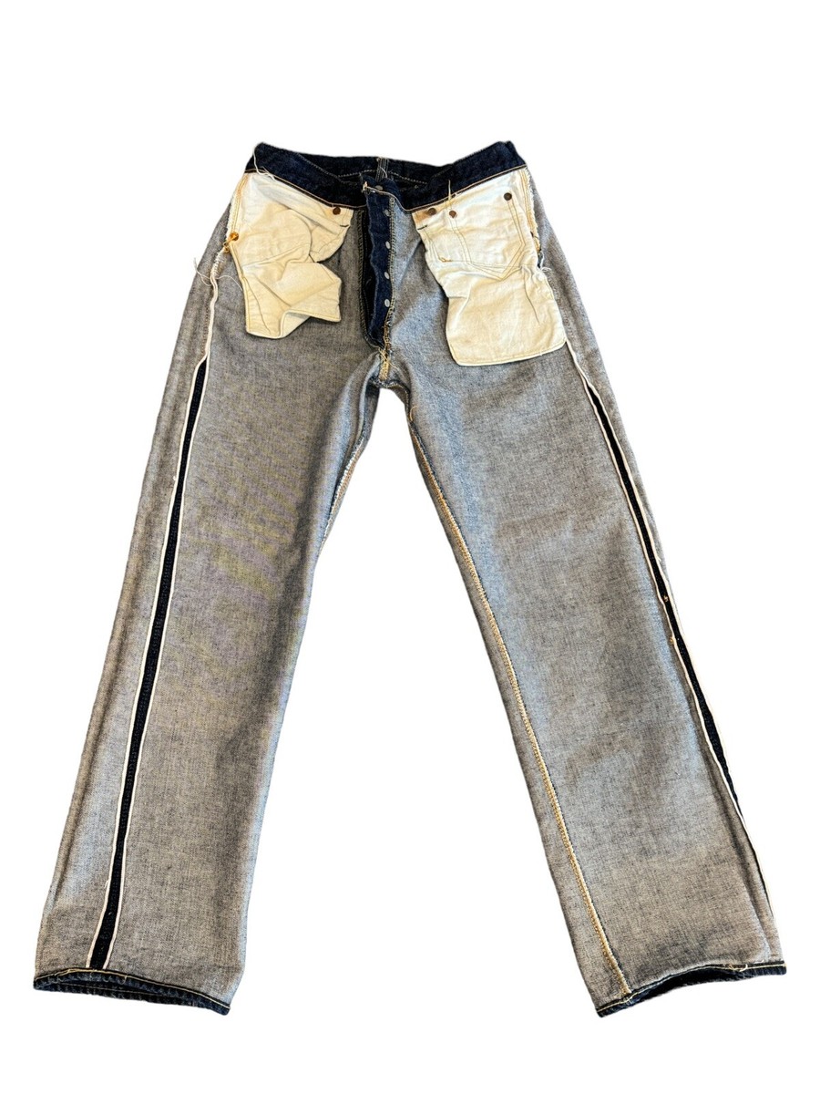 Levis 1940s 501XX Big E Hidden Rivet 29W 28L Leather Tag Levis 1940s 501XX Big E Hidden Rivet 29W 28L Leather Tag