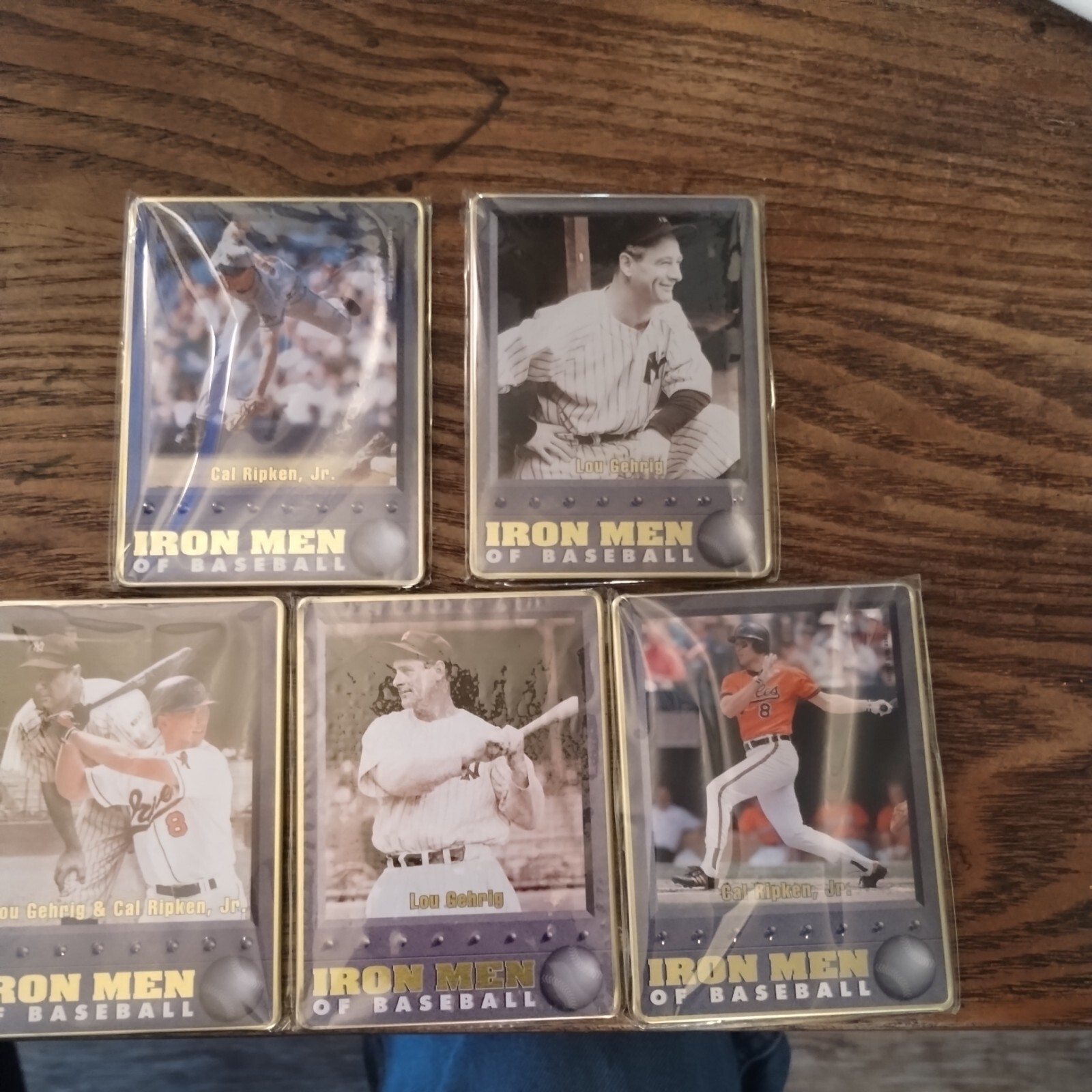 Iron Men Of Baseball Avon 5 Metal Cards Set With Tin! Cal Ripken Lou