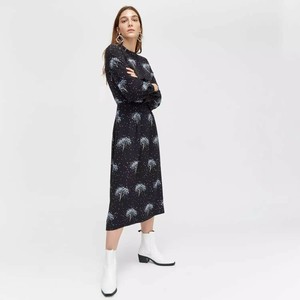 warehouse star tree print midi dress