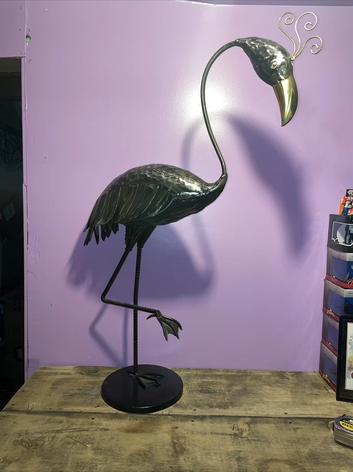 Decorador Acero Metal Garza Pájaro Flamenco Jardín Escultura Estatua Foto 2 de 4