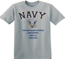 USS ESTES  AGC-12* VIETNAM WAR *EAGLE *T-SHIRT. OFFICIALLY LICENSED