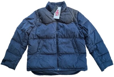 rag and bone Jacket Vest Mens Large Corduroy Holt Down Puffer Blue New $695 