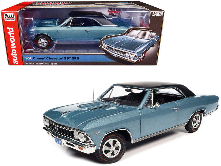1:18 1966 Chevrolet Chevelle SS 396 Hardtop -- Blue -- American