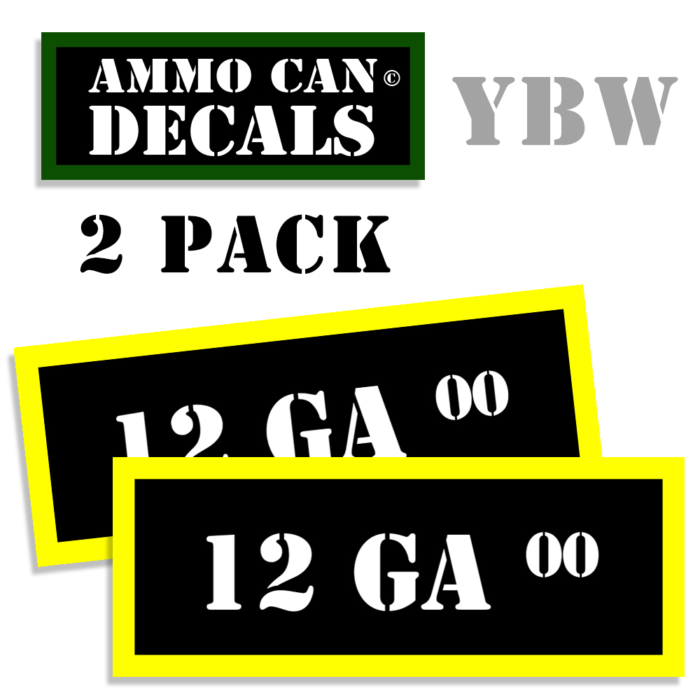 12 GA 00 Buckshot Ammo Decal Stickers 2 Pack 3 Inch Each BLYW  