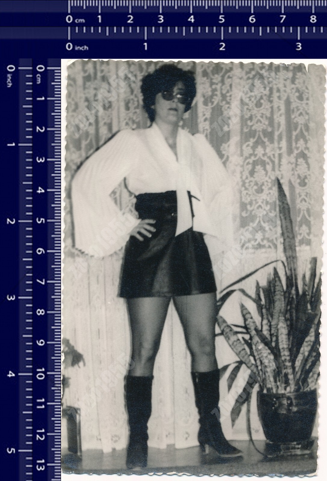 Pretty Fashionable Woman Pose at Home Lady Female Fashion Vintage Photo Original