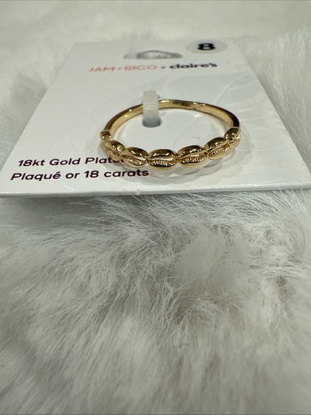 Alternate view of Jam Rico Claire's 18k Yellow Gold Plated Cowrie Seashell Ring Size