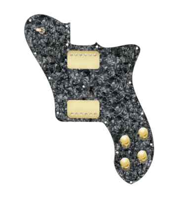 920D 72 Deluxe Tele Loaded Pickguard (Hot) Rough Neck Humbuckers Blk Pearl/Gold