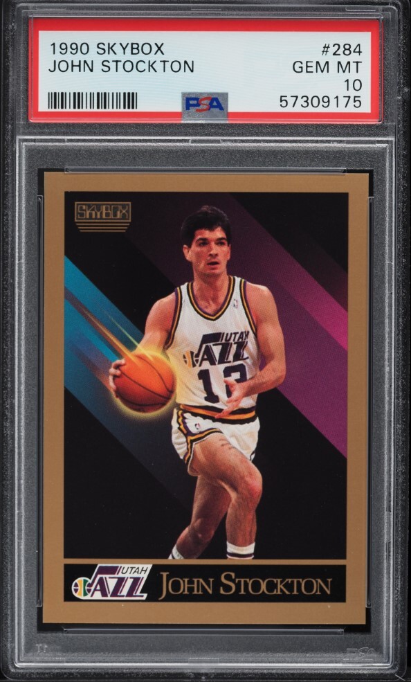 1990 Skybox BkB Card #284 John Stockton Utah Jazz HOF PSA 10 GEM MINT