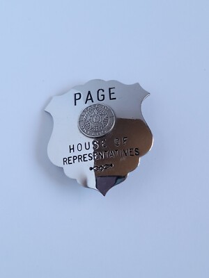 Vintage Page House Of Representatives Oklahoma Junior Badge Pin Medal Obsolete 