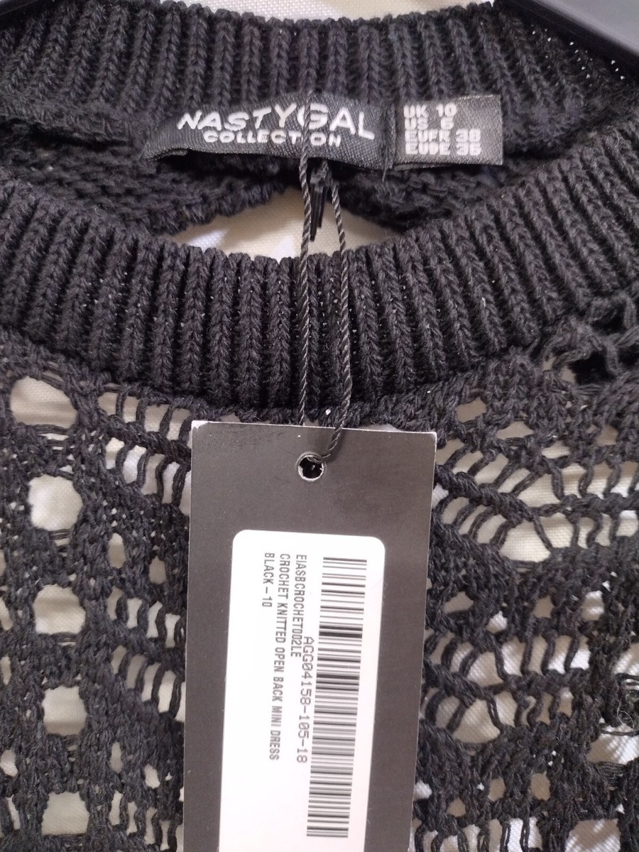 Nasty Gal / Crochet Knitted Open Back Black Mini Dress | eBay Nasty Gal / Crochet Knitted Open Back Black Mini Dress | eBay