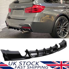 For BMW 3 Series F30 F31 Gloss Black Rear Diffuser Twin Exhaust M Performance
