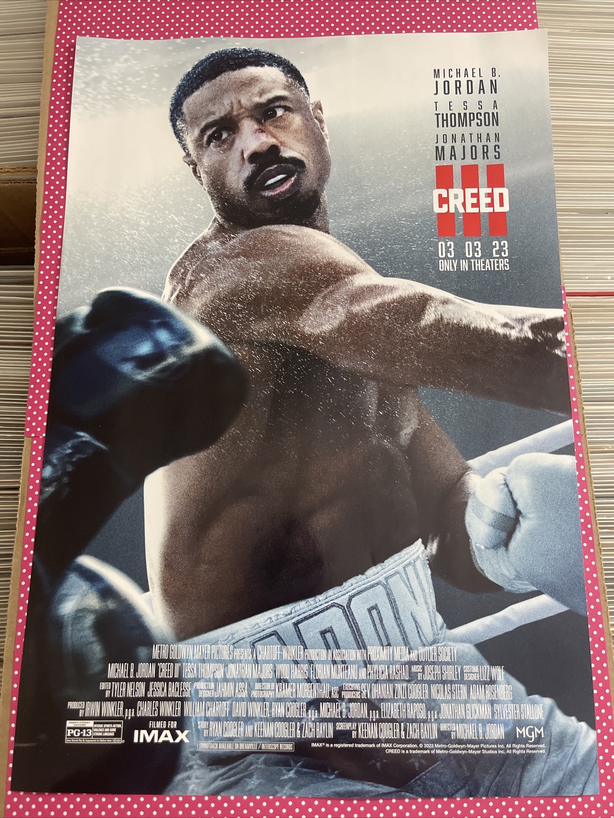 CREED 3 III MICHAEL B JORDAN DIRECTORIAL DEBUT 2023 11.5x17 amc imax(00)