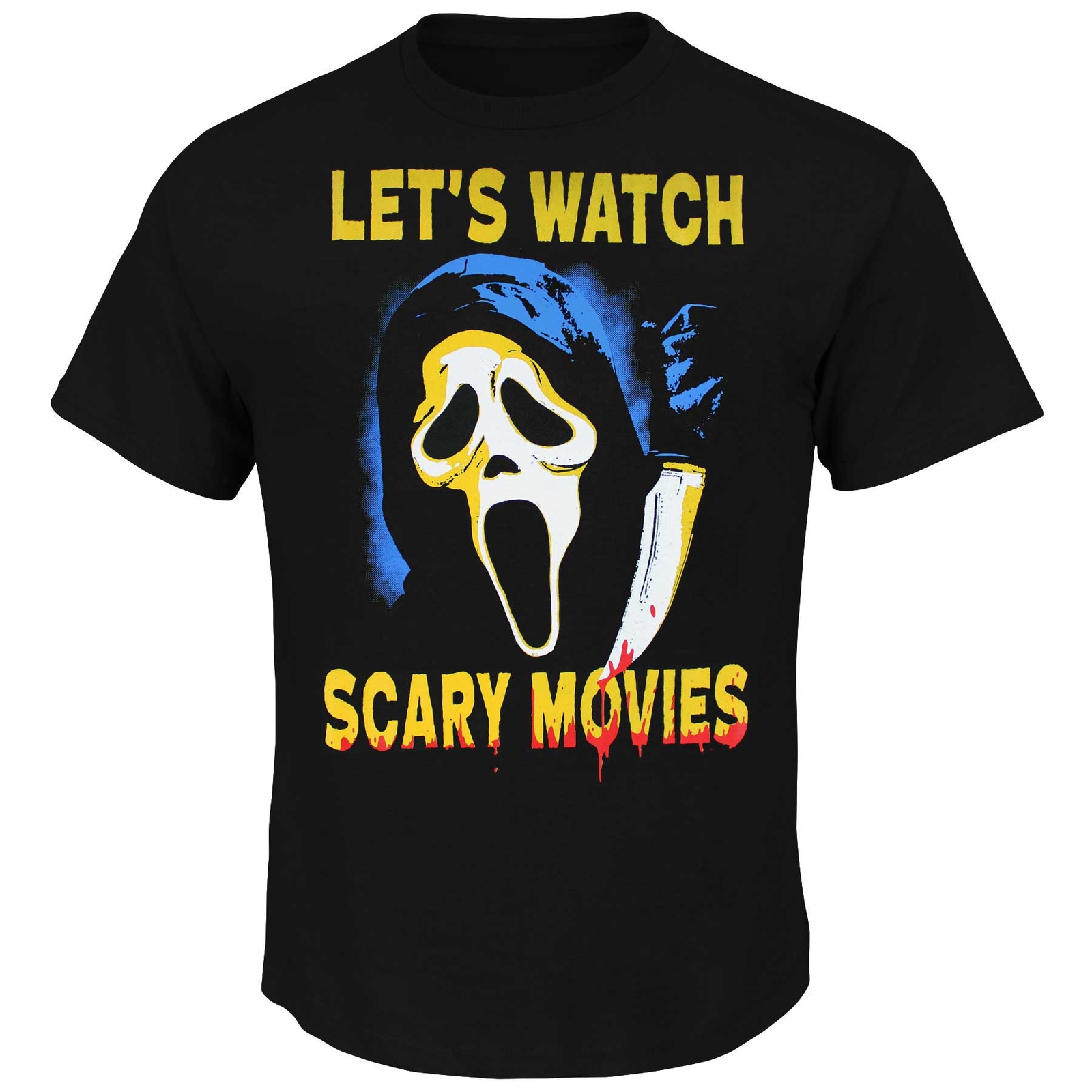 Мужская футболка Scream Ghostface Lets Watch Scary Movies, черная
