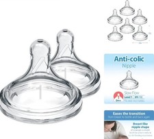 Dr. Brown's Natural Flow Level 1 Baby Bottle Nipples - 100 Silicone, Slow Flow