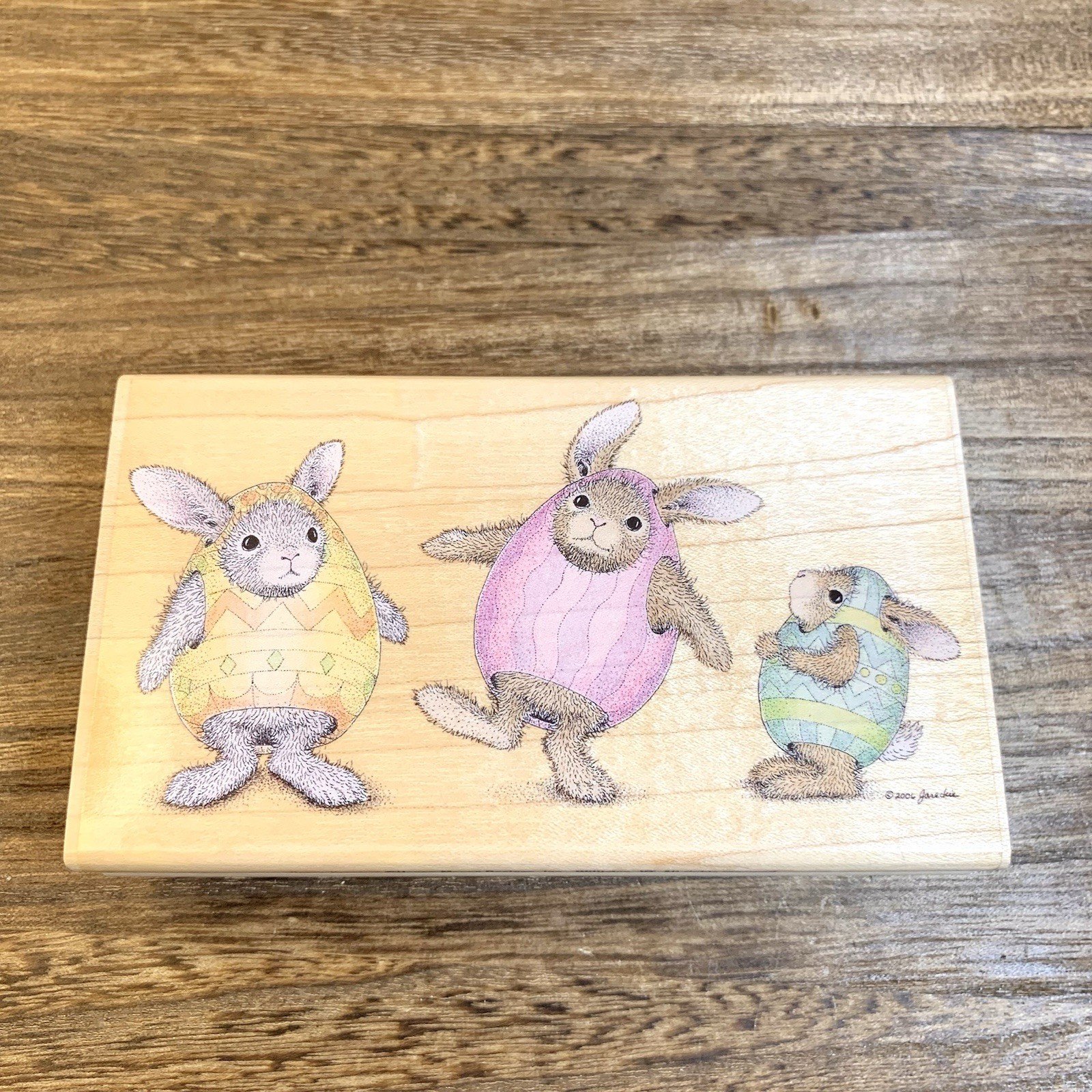 Stampabilities House Mouse Eggcellant HMVR1007 New Unused Wooden Stamp