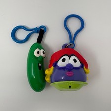 VTG Veggie Tales Talking Larry Cucumber ClipOn Keychain Tested MadameBlueberry