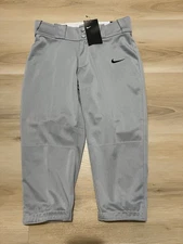 NWT Nike Women’s Small Softball Gray Pants 3/4 Nike Logo Grim Waist