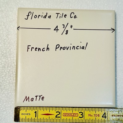 1 pc. Matte Ceramic Tile: French Provincial 4-3/8'' by florida Co.  NEW Old Stock