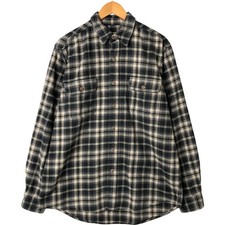 Used FIELD AND STREAM long-sleeved flannel check shirt men's size L equivalent