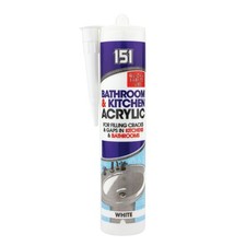 White Acrylic Bathroom & Kitchen Sealant 280 ml Tube Waterproof Gap Filler