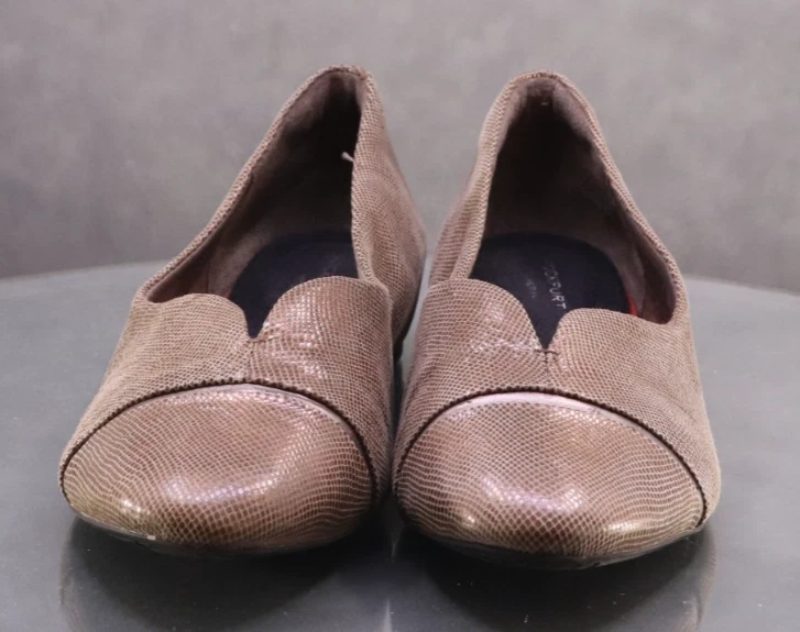 Zapatos Mocasines Rockport Doble Movimiento Para Mujer Talla 11 M Cuero Estampado Serpiente Cobre Foto 3 de 4