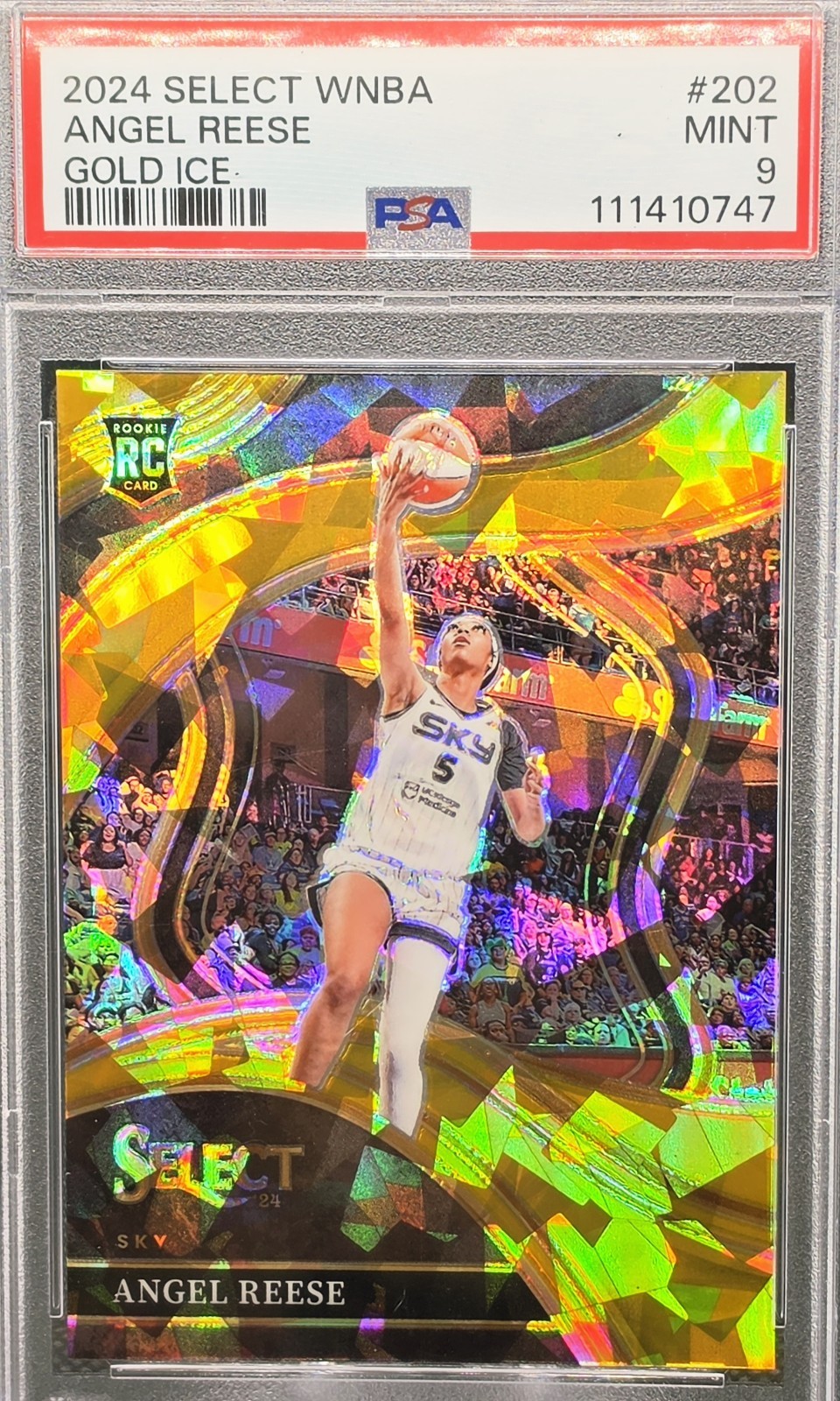2024 Select Angel Reese Courtside RC GOLD ICE#/10 PSA 9 🏀 Rebound Queen‼️