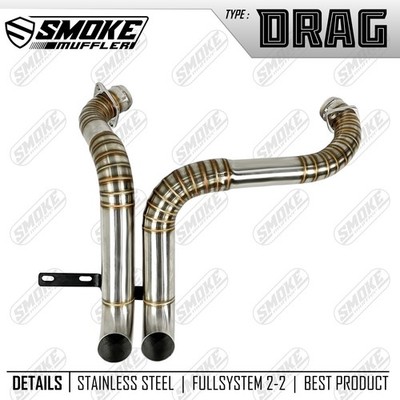 Drag 3/4 Rohre Auspuff für Harley Davidson Dyna Street Bob 2000-2005