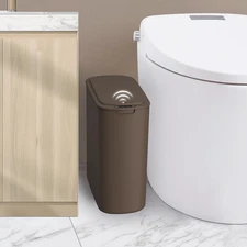 Automatic Motion Sensor Bathroom Trash Can with Lid, 2.6 Gallon Touchless Tra...
