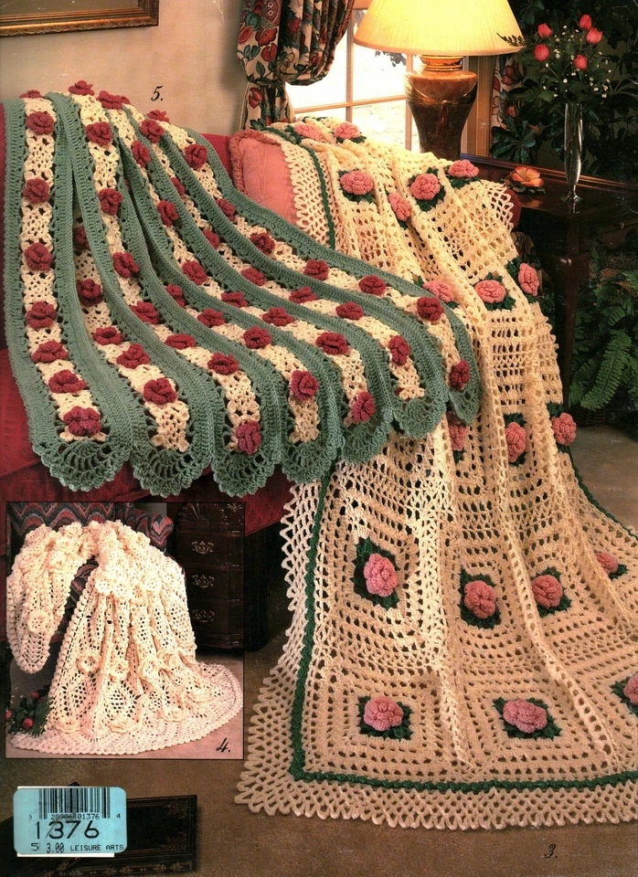 Sonhando com rosas afegãs para crochê | Artes de lazer 1376 - Imagem 2 de 2