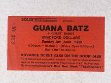 Guana Batz Ticket Original Bradford Dollars Sunday 8th June 1986